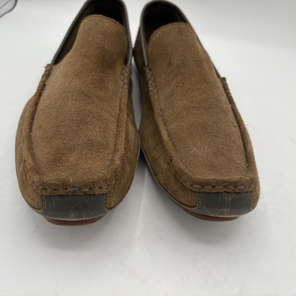 Gucci Men's Suede Moccasin Driving Loafers Brown Olive Size 12 - Picture 2 of 14